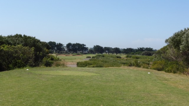 The 18th tee at Thirteenth Beach Golf Links Beach Course