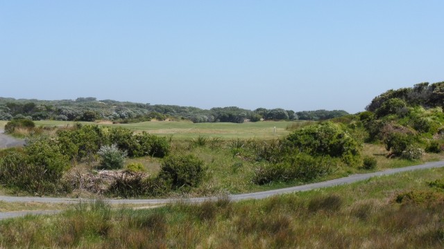 The 8th tee at Thirteenth Beach Golf Links Beach Course