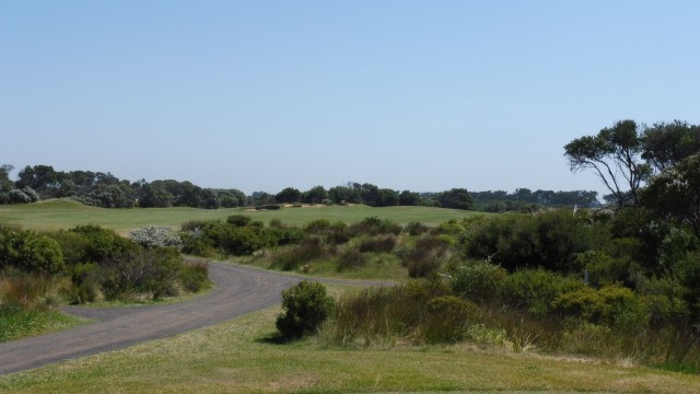 The 9th tee at Thirteenth Beach Golf Links Beach Course