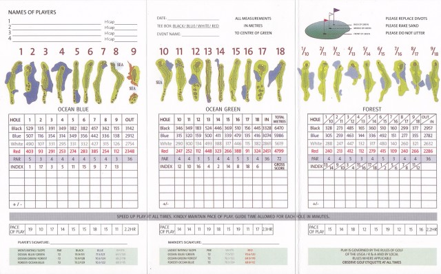 Scorecard for Ria Bintan Golf Club