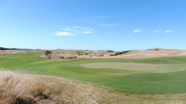 The 17th green at The National Golf Club Ocean Course