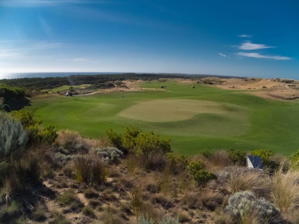 Looking back at the 18th hole of The National Golf Club Ocean Course