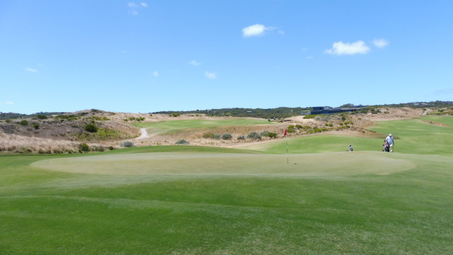 The 1st green at The National Golf Club Ocean Course