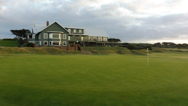 The 18th green at Barwon Heads Golf Club