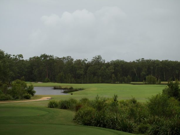 The 16th tee at Pacific Dunes Golf Club