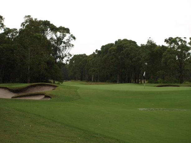 The 2nd green at Pacific Dunes Golf Club