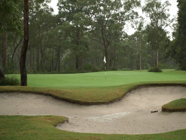 The 4th green at Pacific Dunes Golf Club