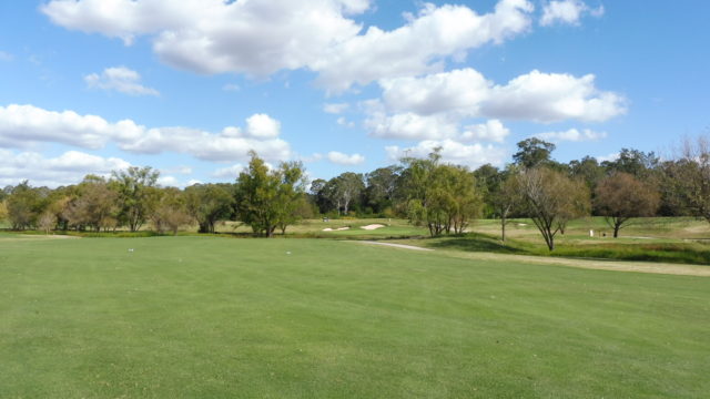 The 13th fairway at Riverside Oaks Golf Resort Bungool Course