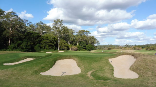 The 15th green at Riverside Oaks Golf Resort Bungool Course