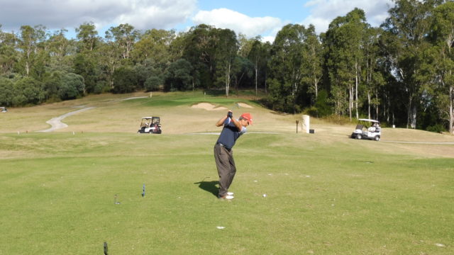 The 17th tee at Riverside Oaks Golf Resort Bungool Course