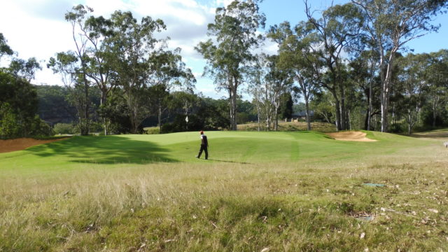 The 18th green at Riverside Oaks Golf Resort Bungool Course