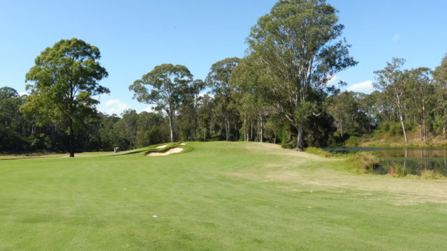 The 1st fairway at Riverside Oaks Golf Resort Bungool Course