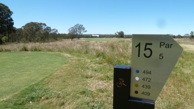 The 15th tee at Stonecutters Ridge Golf Club