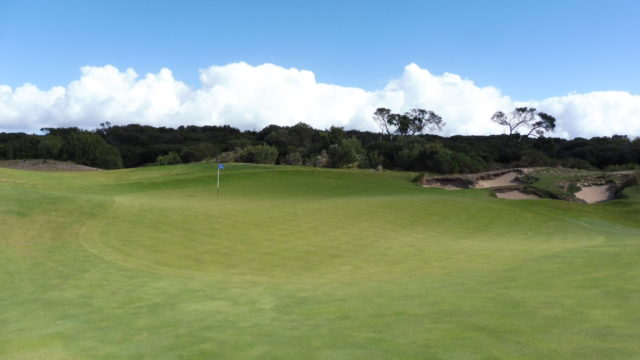 The 11th green at The National Golf Club Moonah Course