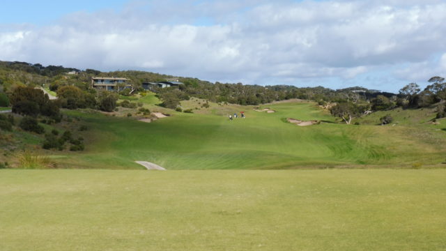 The 16th tee at The National Golf Club Moonah Course