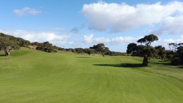 The 18th fairway at The National Golf Club Moonah Course