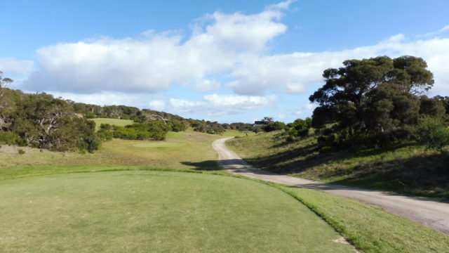 The 18th tee at The National Golf Club Moonah Course