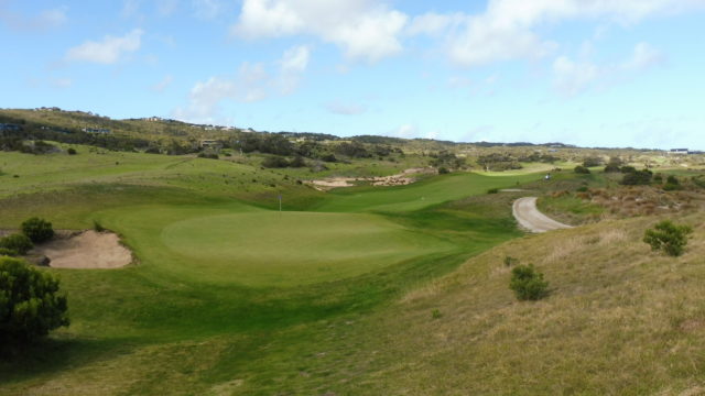 The 4th green at The National Golf Club Moonah Course