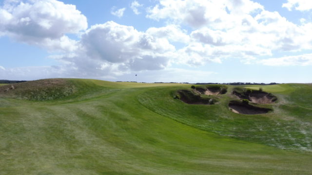 The 8th green at The National Golf Club Moonah Course