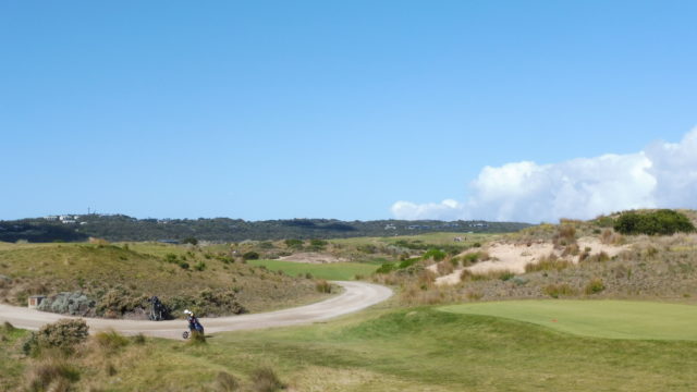 The 9th tee at The National Golf Club Moonah Course