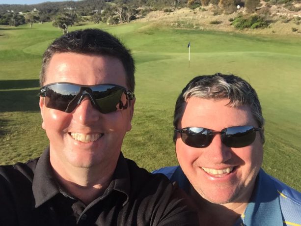 James and I at The National Golf Club Moonah Course