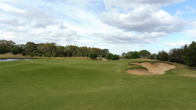 The 12th green at Thirteenth Beach Golf Links Creek Course