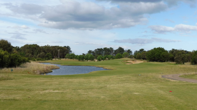 The 12th tee at Thirteenth Beach Golf Links Creek Course