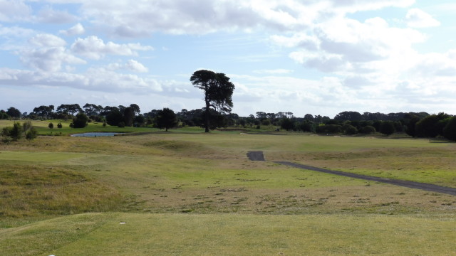 The 14th tee at Thirteenth Beach Golf Links Creek Course