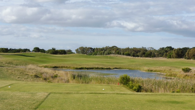 The 15th tee at Thirteenth Beach Golf Links Creek Course