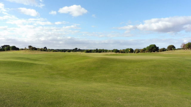 The 17th green at Thirteenth Beach Golf Links Creek Course