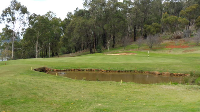 The 16th green at Araluen Golf Resort