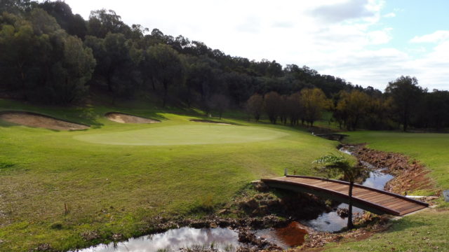 The 17th green at Araluen Golf Resort