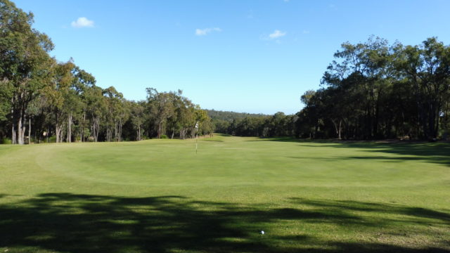 The 5th green at Araluen Golf Resort