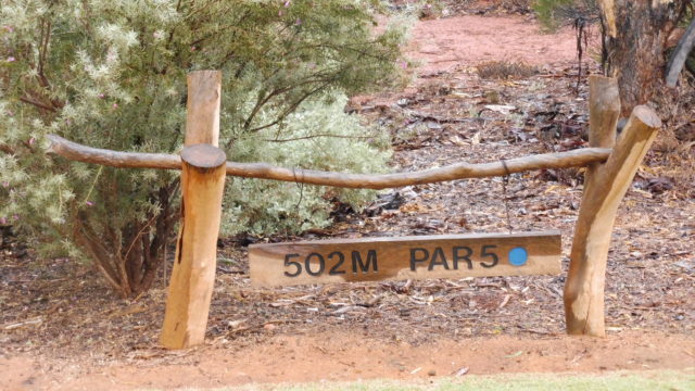 Hole marker at Kalgoorlie Golf Club