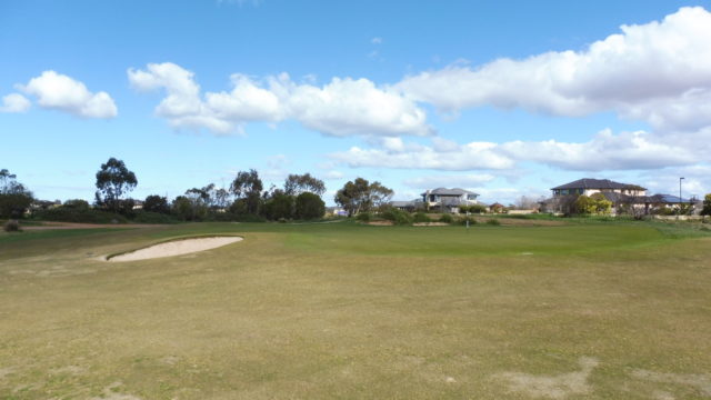 The 14th green at Sanctuary Lakes Golf Club