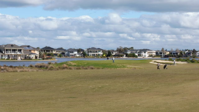 The 16th fairway at Sanctuary Lakes Golf Club