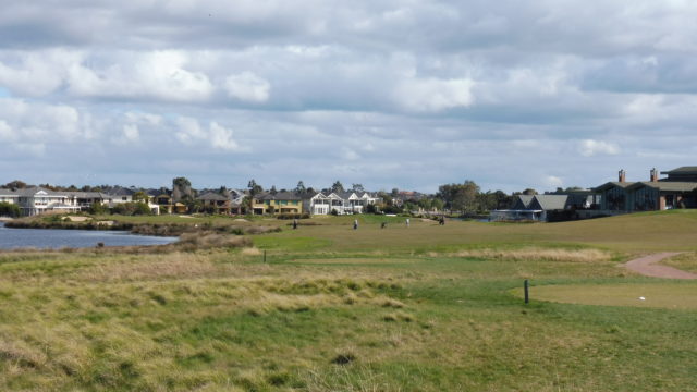 The 18th tee at Sanctuary Lakes Golf Club