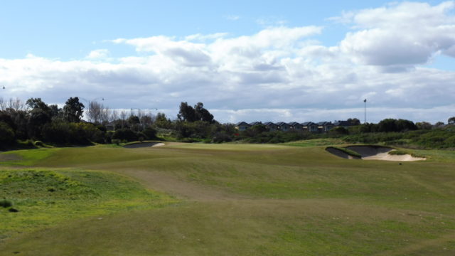 The 1st fairway at Sanctuary Lakes Golf Club