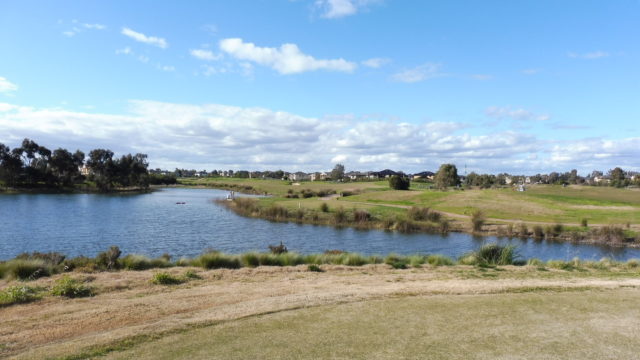 The 4th tee at Sanctuary Lakes Golf Club