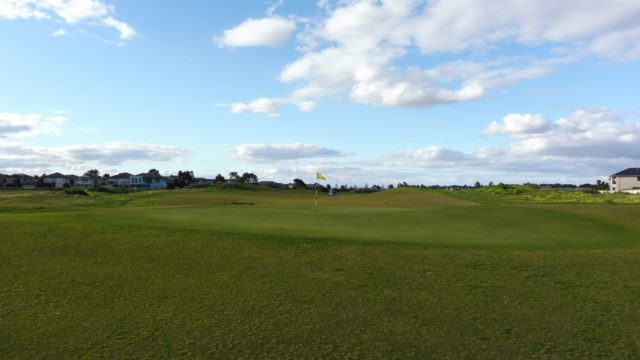 The 8th green at Sanctuary Lakes Golf Club