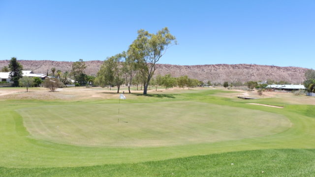 The 1st green at Alice Springs Golf Club