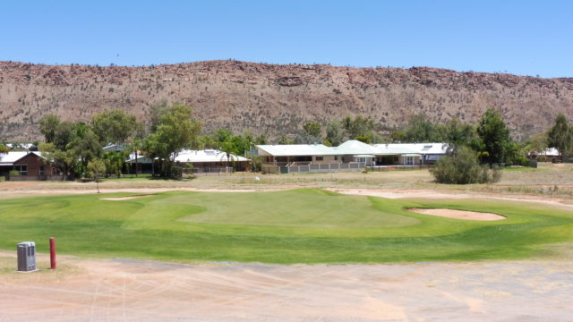 The 6th green at Alice Springs Golf Club