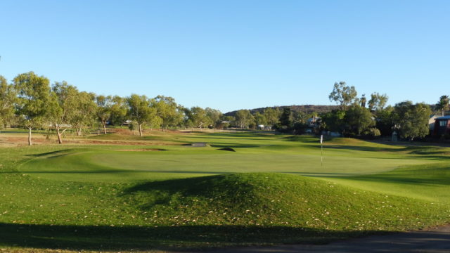 The 9th green at Alice Springs Golf Club