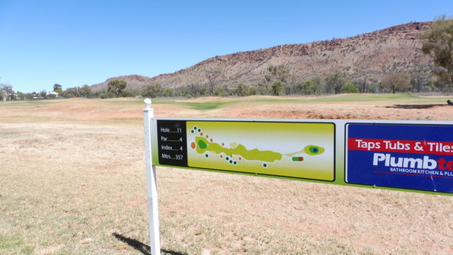 Hole marker at Alice Springs Golf Club