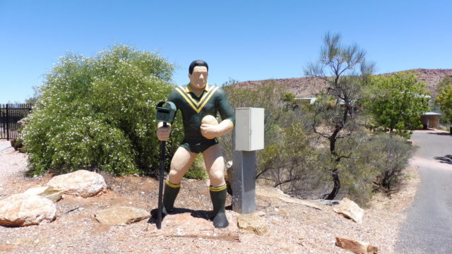 Mal Maninga letterbox at Alice Springs Golf Club