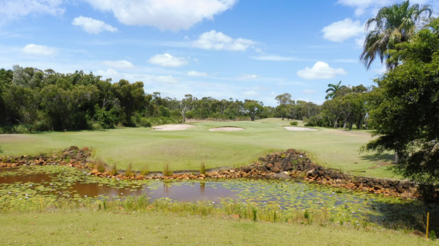 The 12th green at Capricorn Resort Golf Course