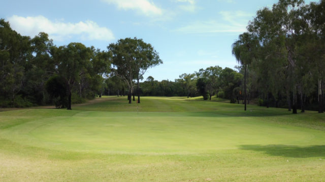 The 2nd green at Capricorn Resort Golf Course