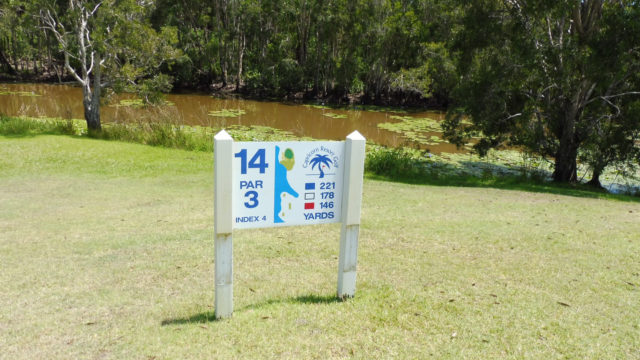 Hole marker at Capricorn Resort Golf Course