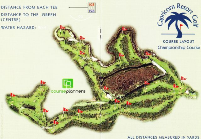 Map of Capricorn Resort Golf Course