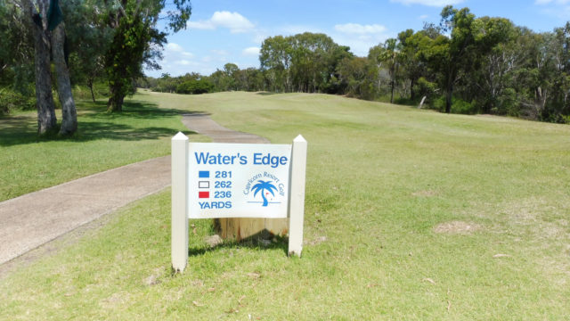 Sign to Water's Edge at Capricorn Resort Golf Course